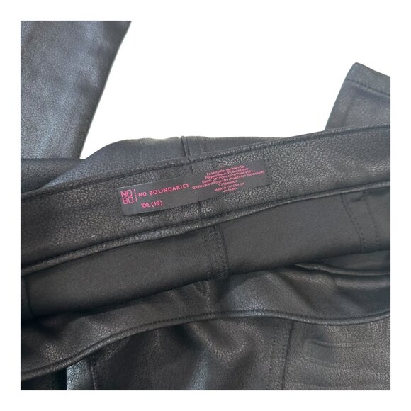 NO BOUNDARIES Women SZ XXL(19) Black Coating Skinny Jegging Pant Pull On Stretch - Picture 3 of 12